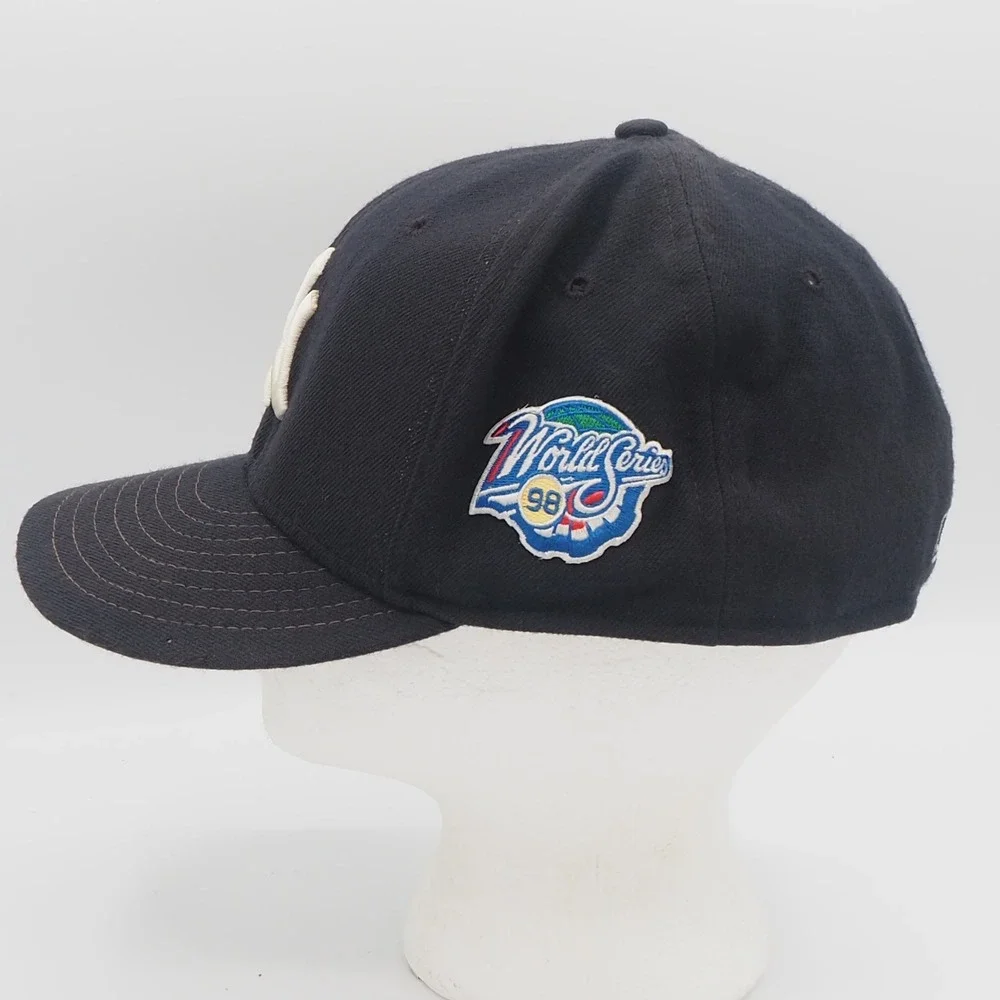 NY Yankees 1998 World Series Patch Hat New Era 59Fifty Fitted Wool Cap 7 1/4